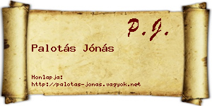 Palotás Jónás névjegykártya